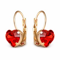 Earrings “Young Heart” (Light Siam) created with Crystals by Swarovski®