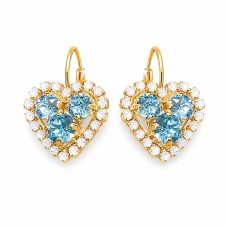 Auskarai moterims DiamondSky „Open Heart“ su Swarovski kristalais