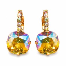 Auskarai moterims DiamondSky „Glare VII (Light Topaz Shimmer)“ su Swarovski kristalais