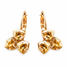 Серьги «Бермудский Треугольник III (Golden Shadow)» с кристаллами Swarovski®
