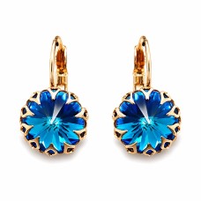 Auskarai moterims DiamondSky „Vintage III (Bermuda Blue)“ su Swarovski kristalais