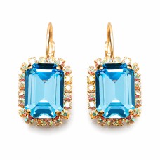 Серьги «Лурдес II (Aquamarine Blue)» с кристаллами Swarovski®
