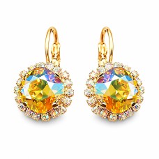 Серьги «Ослепительный Блеск III (Light Topaz Shimmer)» с кристаллами Swarovski®