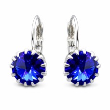 Серьги «Винтаж VI (Majestic Blue)» с кристаллами Swarovski®