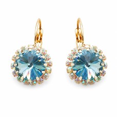 Auskarai moterims DiamondSky „Clarice IX (Aquamarine Blue)“ su Swarovski kristalais