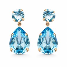 Серьги «Кристальная Капля IV (Aquamarine Blue)» с кристаллами Swarovski®