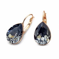 Auskarai moterims DiamondSky „Crystal Drop II (Silver Night)“ su Swarovski kristalais