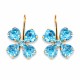 Earrings “Crystal Clover” (Aquamarine Blue) adorned with Crystals by Swarovski®