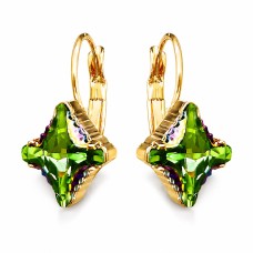 Серьги «Византийский Крест (Peridot Scarabaeus Green)» с кристаллами Swarovski®