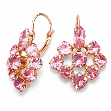 Серьги «Роскошь II (Light Rose)» с кристаллами Swarovski®