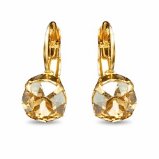 Серьги «Великолепие (Golden Shadow)» с кристаллами Swarovski®