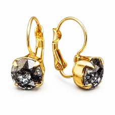 Серьги «Великолепие (Black Patina)» с кристаллами Swarovski®