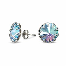 Серьги «Винтаж (Light Sapphire Shimmer)» с кристаллами Swarovski®