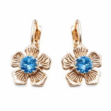 Серьги «Цветное Великолепие (Aquamarine Blue)» с кристаллами Swarovski®
