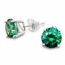 Серебряные серьги 925 пробы «Юнона (Green)» с кристаллами Swarovski®