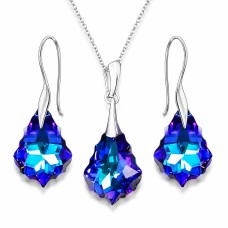 Sidabrinis papuošalų rinkinys moterims DiamondSky „Baroque IV (Heliotrope)“ su Swarovski kristalais