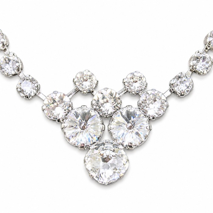 Kaklo papuošalas moterims DiamondSky „Bohemia (Sidabrinė)“ su Swarovski kristalais