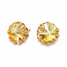 Серьги «Винтаж (Golden Shadow)» с кристаллами Swarovski®