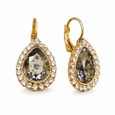 Серьги «Небесная Капля (Gold Patina)» с кристаллами Swarovski®