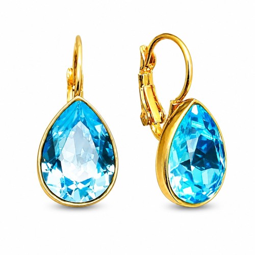 Auskarai „Crystal Drop (Aquamarine Blue)“