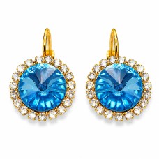 Auskarai „Clarice (Aquamarine Blue)“ su Swarovski® kristalais