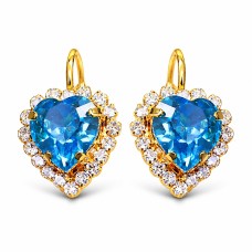 Auskarai „Heart of The Ocean (Aquamarine Blue)“ su Swarovski® kristalais