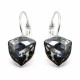 Серьги «Бермудский Треугольник (Silver Night)» с кристаллами Swarovski®