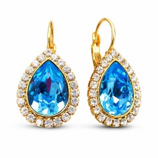Серьги «Небесная Капля (Aquamarine Blue)» с кристаллами Swarovski®