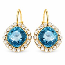 Серьги «Ослепительный Блеск III (Aquamarine Blue)» с кристаллами Swarovski®
