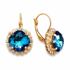Earrings “Glare III” (Bermuda Blue) dazzling with Crystals by Swarovski®