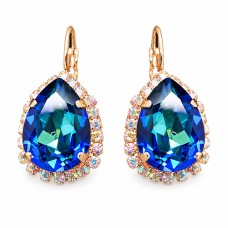 Серьги «Небесная Капля III (Bermuda Blue)» с кристаллами Swarovski®
