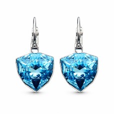 Auskarai „Bermudų trikampis (Aquamarine Blue)“ su Swarovskio kristalais