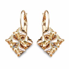 Серьги «Хрустальный Ураган (Golden Shadow)» с кристаллами Swarovski®