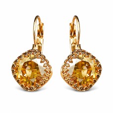 Серьги «Винтаж IV (Golden Shadow)» с кристаллами Swarovski®