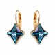 Auskarai moterims DiamondSky „Crystal Rhombus (Aquamarine Metallic Blue)“ su Swarovski kristalais