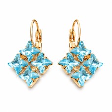 Auskarai moterims DiamondSky „Crystal Twister (Aquamarine Blue)“ su Swarovski kristalais
