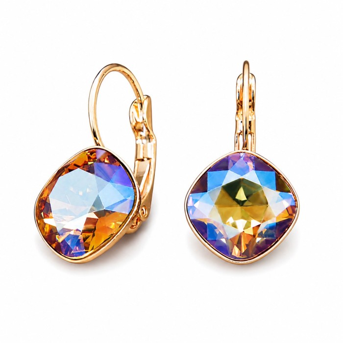 Серьги «Ослепительный Блеск IV (Light Colorado Topaz Shimmer)» с кристаллами Swarovski®