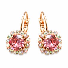Серьги «Великолепие II (Rose Peach)» с кристаллами Swarovski®