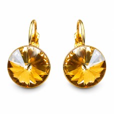 Earrings “Clarice II (Golden Shadow)” created with Crystals by Swarovski®