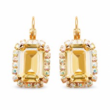 Серьги «Лурдес II (Golden Shadow)» с кристаллами Swarovski®