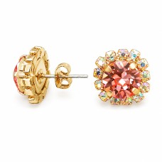 Auskarai moterims DiamondSky „Glory III (Rose Peach)“ su Swarovski kristalais
