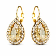Серьги «Небесная Капля (Golden Shadow)» с кристаллами Swarovski®
