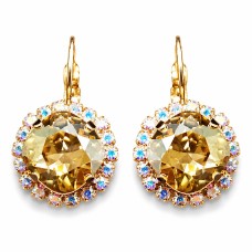 Auskarai moterims DiamondSky „Glare III (Golden Shadow)“ su Swarovski kristalais