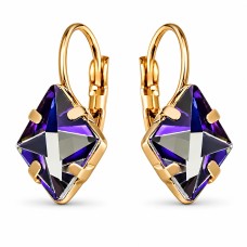 Серьги «Кристальный Ромб III (Bermuda Blue)» с кристаллами Swarovski®