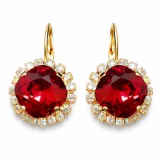 Серьги «Ослепительный Блеск III (Scarlet)» с кристаллами Swarovski®
