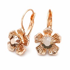 Серьги «Цветное Великолепие (Rose Gold)» с кристаллами Swarovski®