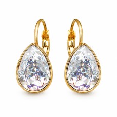 Серьги «Кристальная Капля (White Patina)» с кристаллами Swarovski®