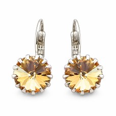 Серьги «Винтаж VI (Golden Shadow)» с кристаллами Swarovski®