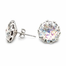 Auskarai moterims DiamondSky „Vintage VIII (White Patina)“ su Swarovski kristalais