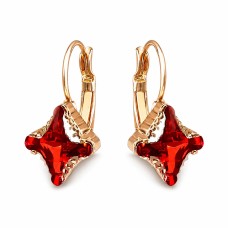 Auskarai moterims DiamondSky „Byzantine Cross (Light Siam Metallic Light Gold)“ su Swarovski kristalais